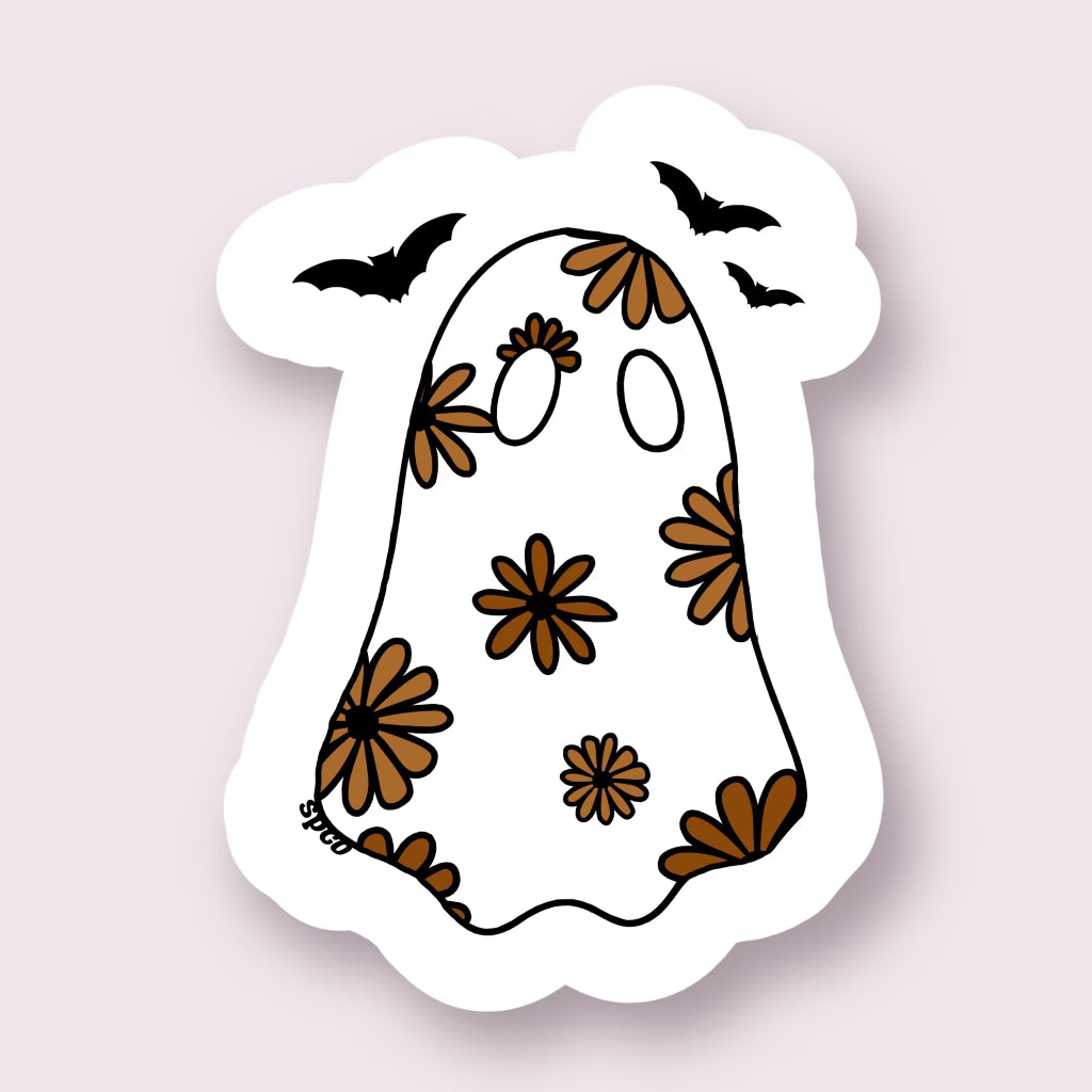 Floral Ghostie Sticker